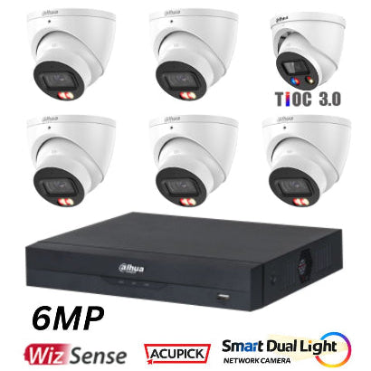 Dahua 6MP Special 1 CCTV Kit with 6MP TIOC 3.0 - 5 x Smart Dual Light Cameras+1 x 6MP TIOC 3.0 + 8 Channel NVR