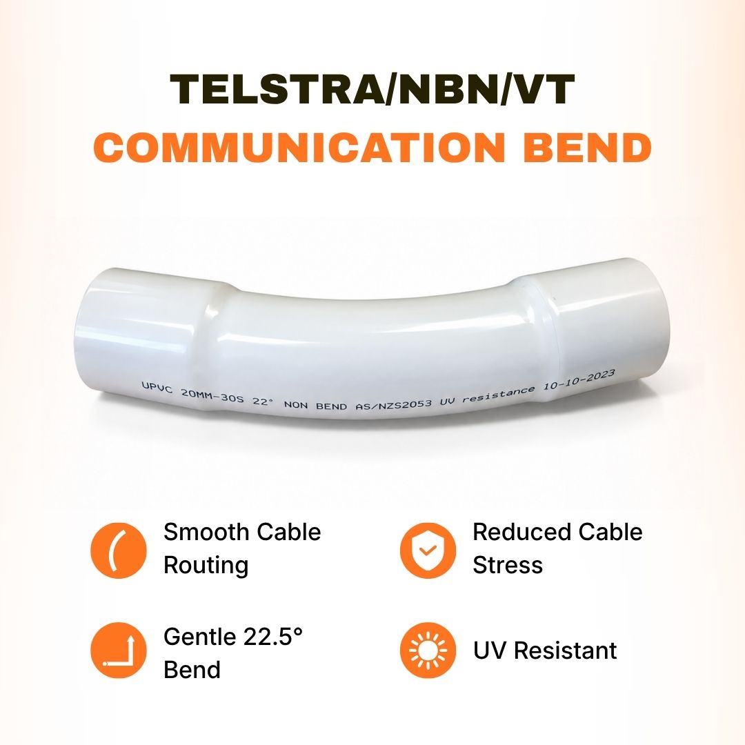 50mm x 22.5 Degree x 305mm Radius Telstra/NBN/VT Communication Bend