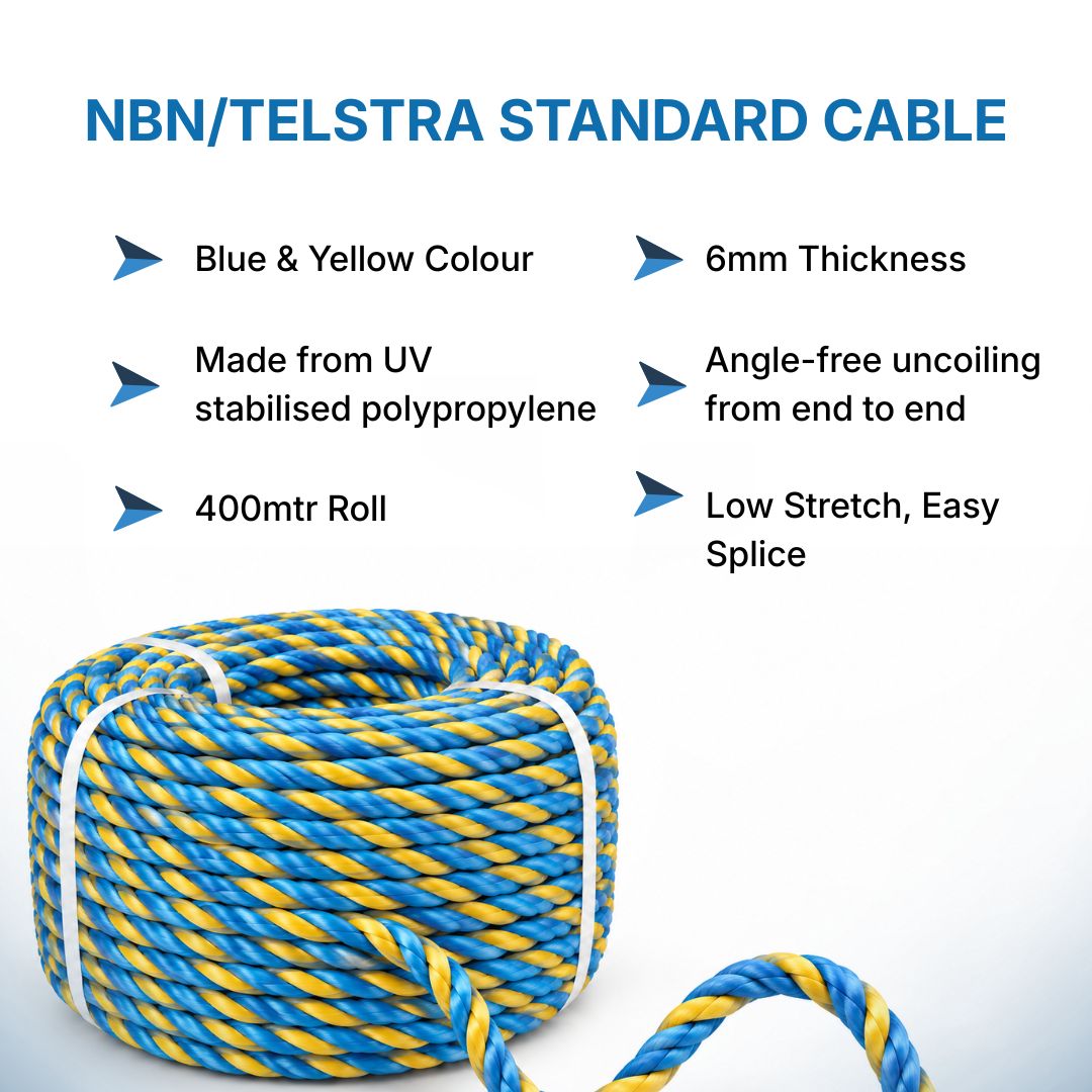 NBN/TELSTRA STANDARD CABLE HAULING ROPE (PARRAMATTA ROPE) 6MM X 400M