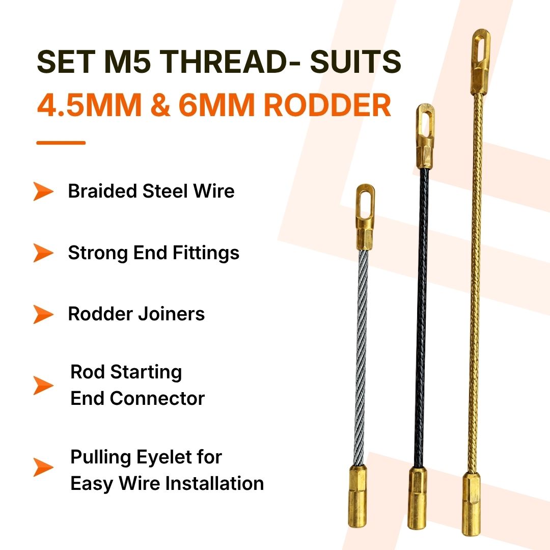 NBN RODDER FLEXI TIPS SET M5 THREAD- SUITS 4.5mm & 6mm Rodder
