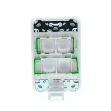 Clipsal Iconic Gridplate and Skin - 4 Gang - Vertical/Horizontal-3044VH-VW