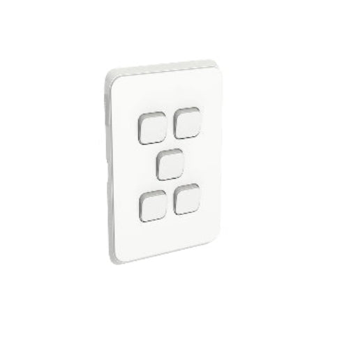 Clipsal Iconic Gridplate and Skin - 5 Gang - Vertical/Horizontal-3045VH-VW