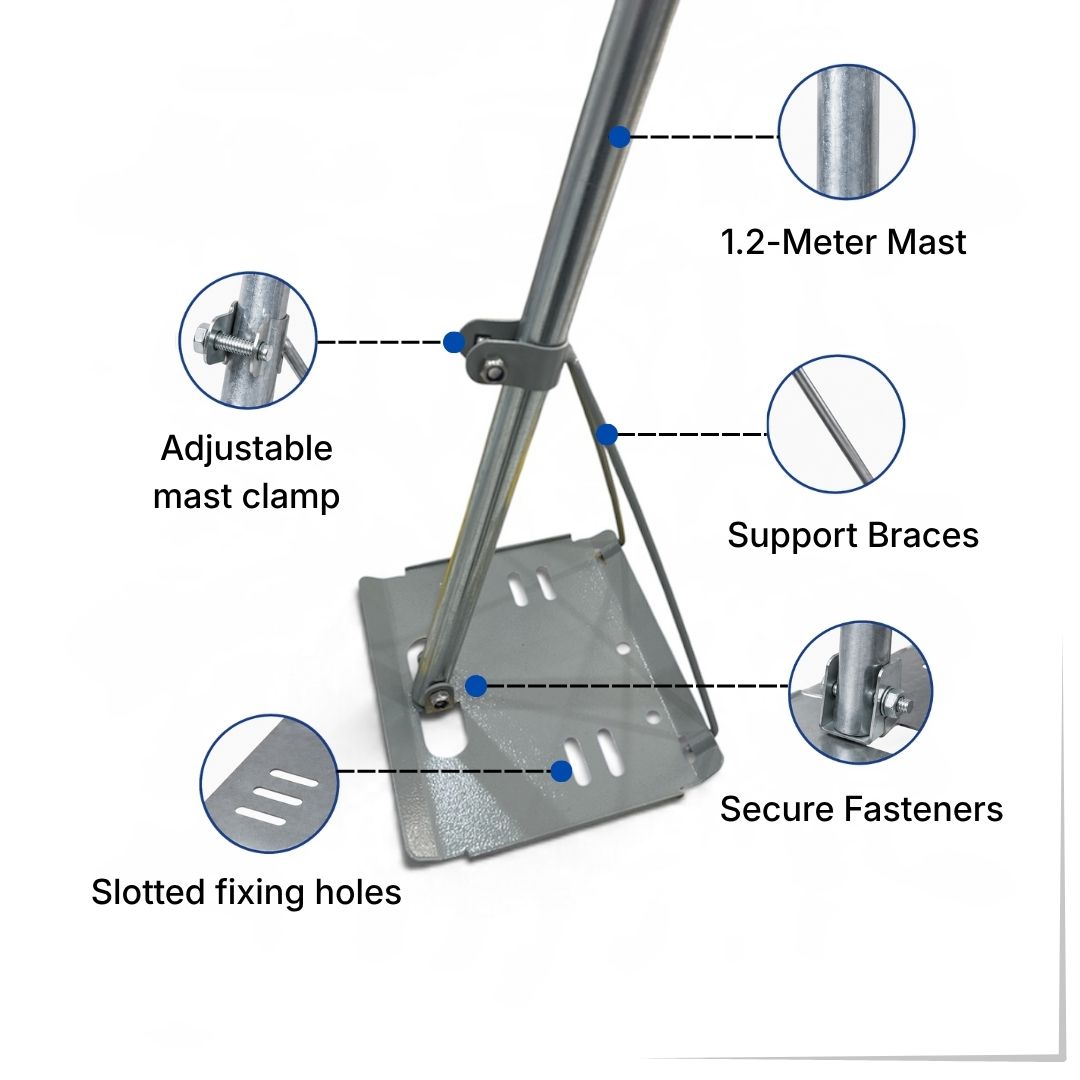 Tripod Tin Roof Antenna Mount 1.2m Mast