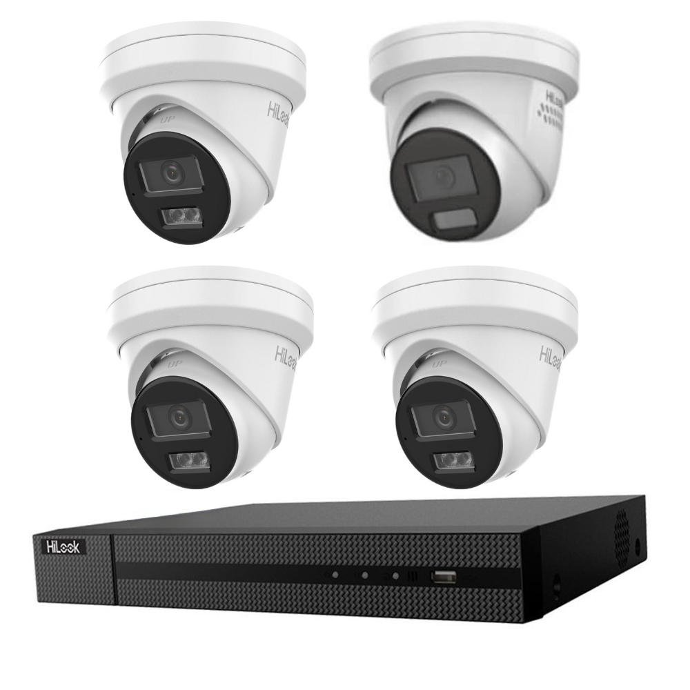 HiLook 3 x 6MP IntelliSense AI + 1 HiLook ACDC Camera Kit with 4Channel NVR +2TB HDD