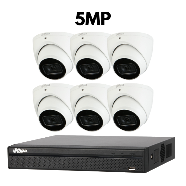 Dahua 5MP Starlight CCTV Kit - 6 Cameras + 8 Channel NVR