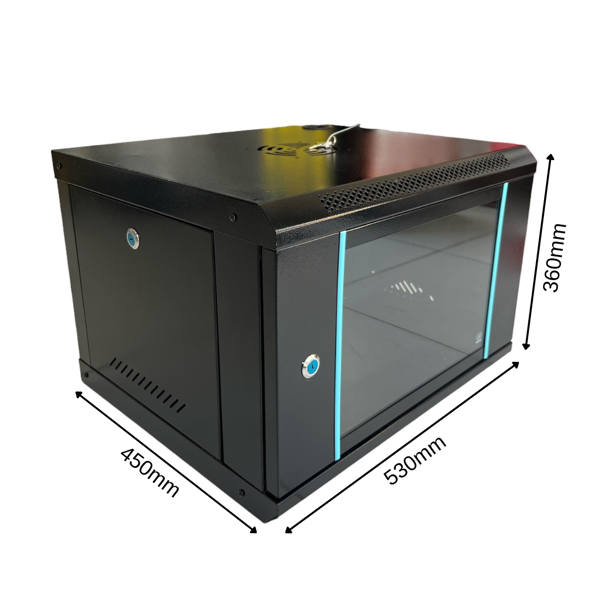 WC6U 6RU 19" Wall Mount Rack Data Cabinet 450mm Deep
