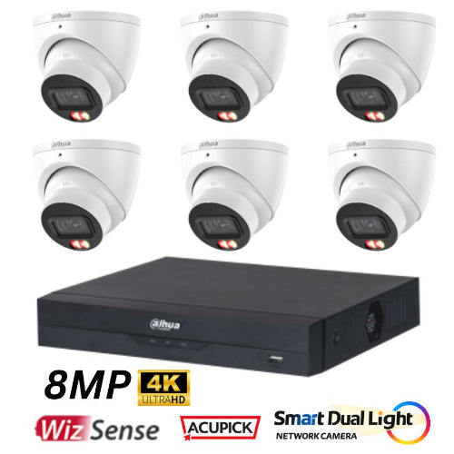 Dahua 8MP Smart Dual Light CCTV Kit - 6 Cameras + 8 Channel NVR