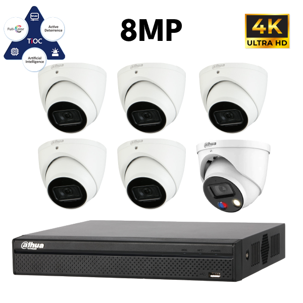 Dahua 8MP Special 2 CCTV Kit with TIOC - 6 Cameras + 8 Channel NVR