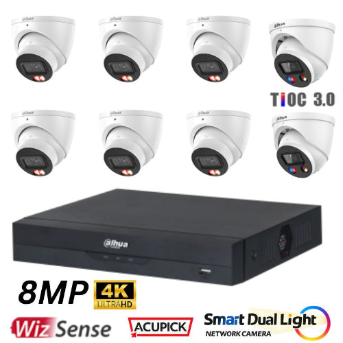 Dahua 8MP Special 3 CCTV Kit with 2xTIOC - 8 Cameras + 8 Channel NVR