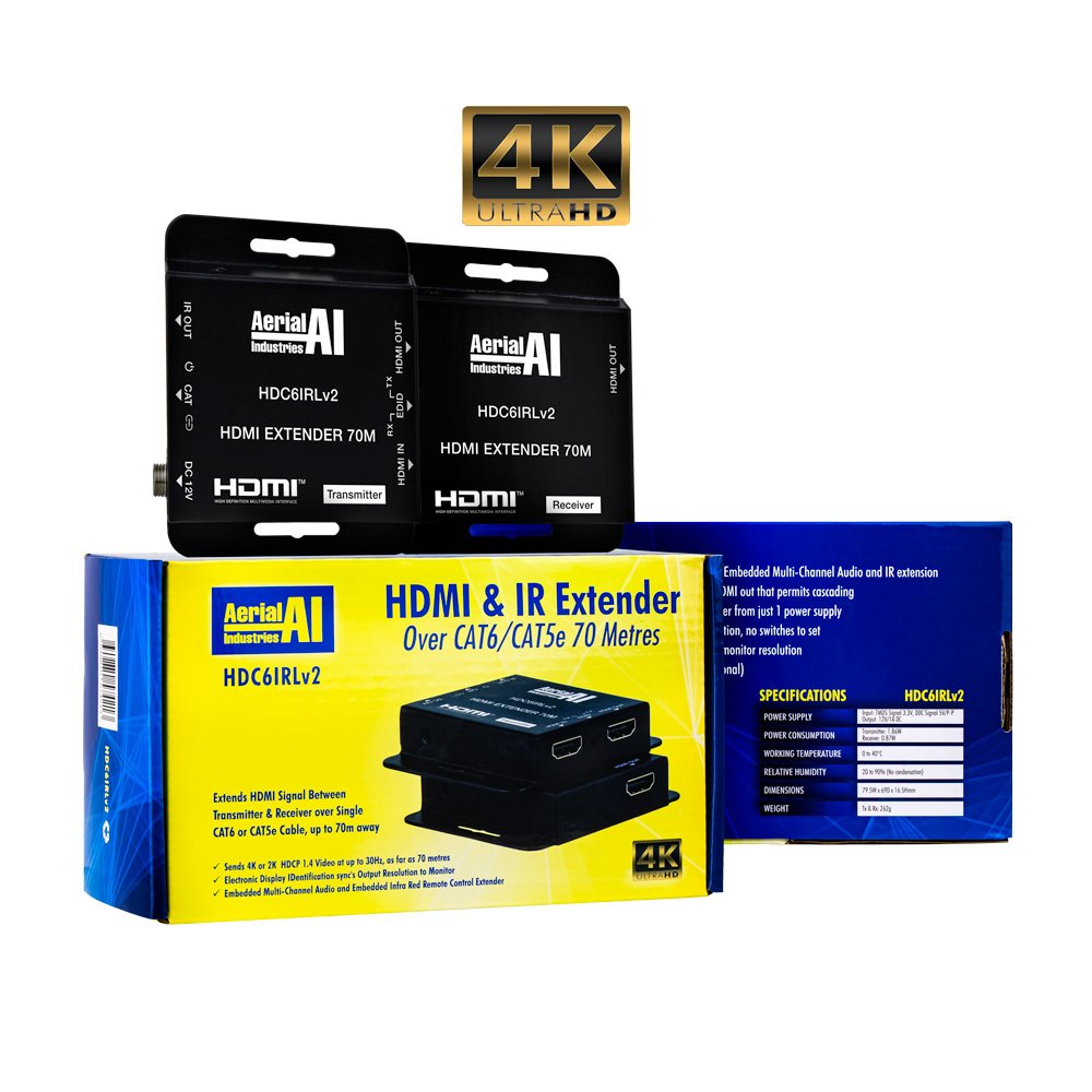 HDMI & IR Extender Over CAT5e CAT6 70m - HDC6IRLv2