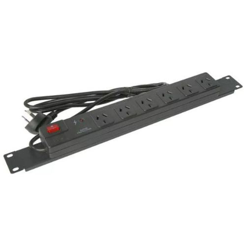 Power Rail - 6 Way 1RU 19 Rack Mount & 10A PROTECTED