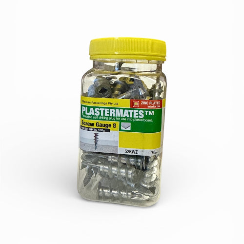 ZINC PLASTERMATES JAR 70pcs Screw 8 Gauge