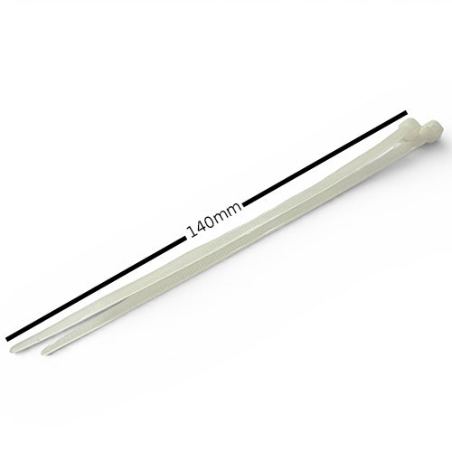 3.6mm X 140mm Cable Ties, Bags Of 100 Pieces - WHITE