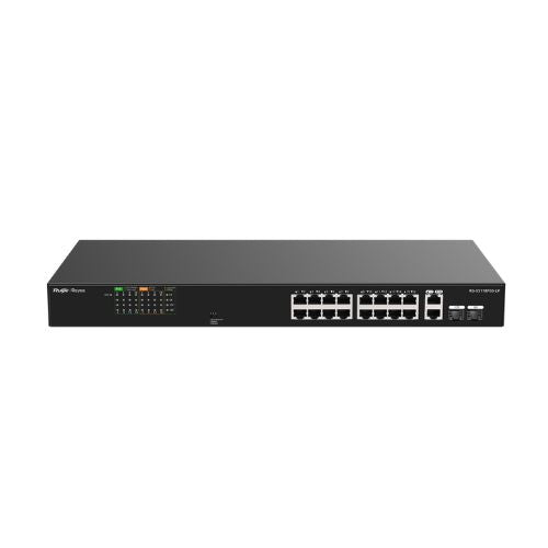 RG-ES118FGS-LP, 16-Port 10/100 Mbps with 2-Port Gigabit Unmanaged PoE Switch