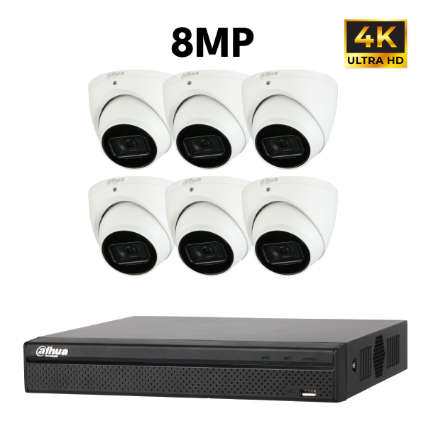 Dahua 8MP Starlight CCTV Kit - 6 Cameras + 8 Channel NVR