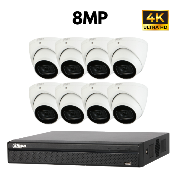 Dahua 8MP Starlight CCTV Kit - 8 Cameras + 8 Channel NVR