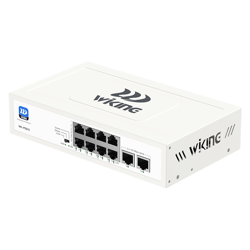 WIKING 8FE+2FE uplink 250m Long Range PoE Switch with 8 PoE Port WK-PS210