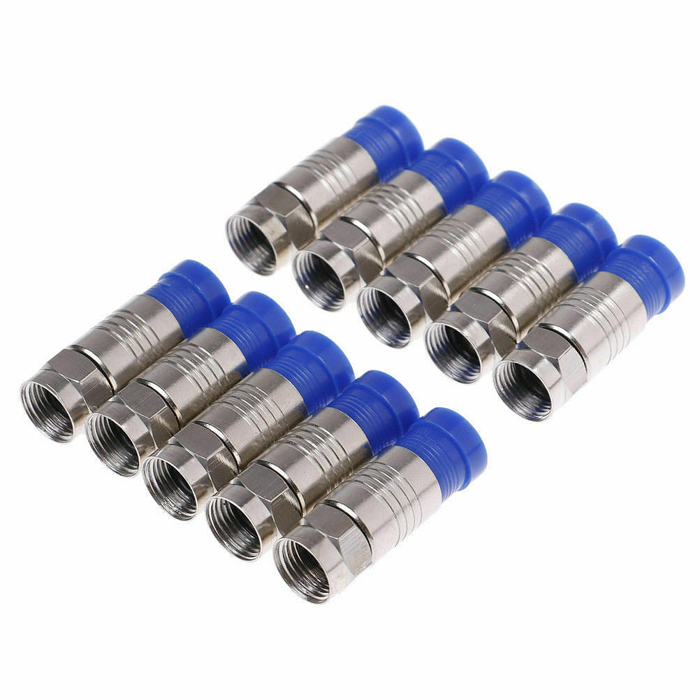 F-Type Male Plug Compression Connector For RG6 Coax Coaxial 10/100 pcs | Ripper Online