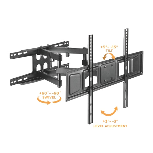 Full Motion TV Bracket Wall Mount 37"-80" Swivel Tilt 30kg