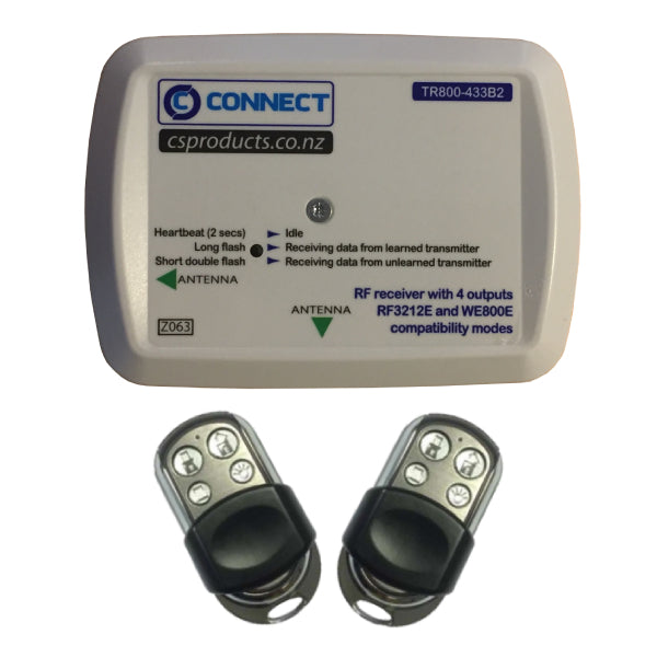 Connect TR800-433B2 with 2 keyfob remote control for solution 6000