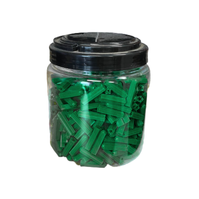 Green Wall Plugs 7 x 38mm jar