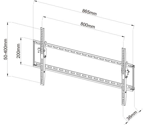 TV Wall Mount Bracket Tilt 42"-80" PLB161XL dimension