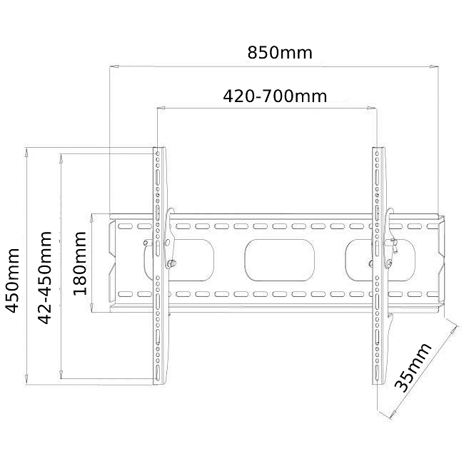 plb144xl tv bracket dimensions