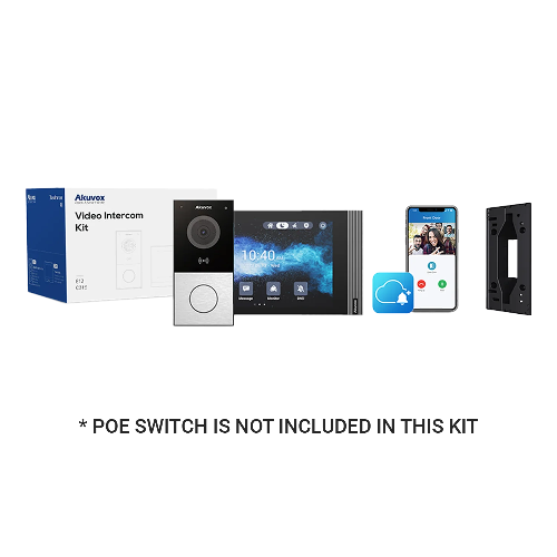 AKUVOX E12S/S562/ANGLE BRACKET INTERCOM KIT - S562 7'' Touch Screen monitor + Angle Bracket (NO POE SWITCH) - 4 x Free app accounts