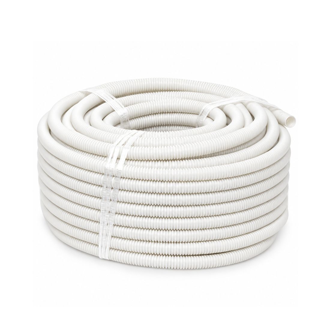 20mm Corrugated Conduit 25-Meter Roll WHITE