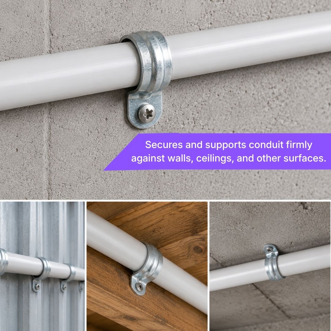 Galvanised Half Saddle 20mm  - 100pcs