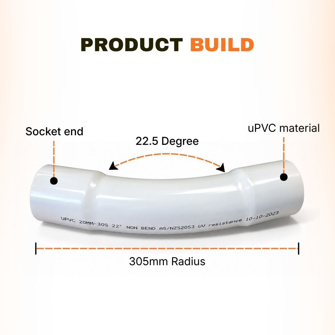 50mm x 22.5 Degree x 305mm Radius Telstra/NBN/VT Communication Bend