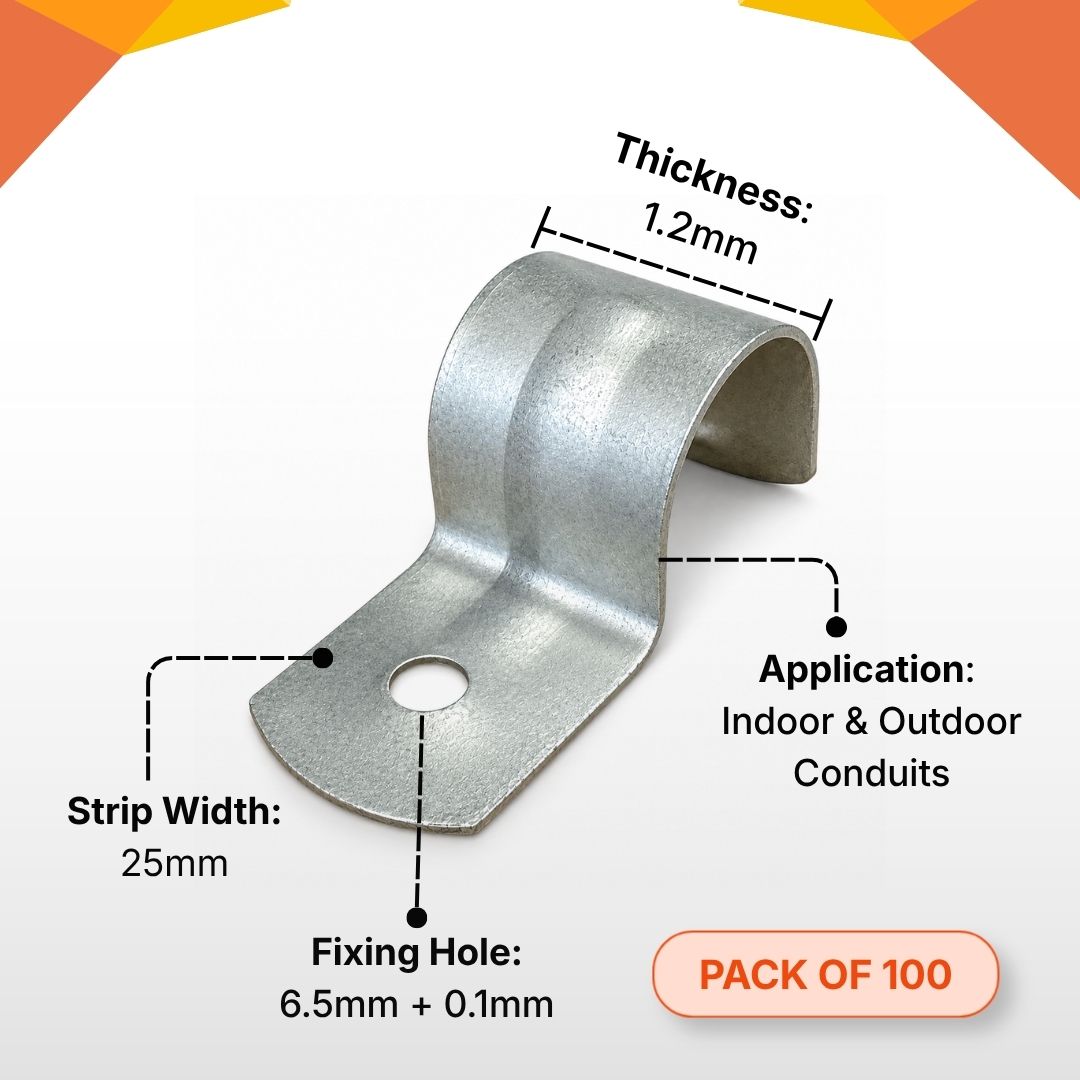 CONDUIT HOT DIP GALVANIZED SADDLE-HALF 25MM
