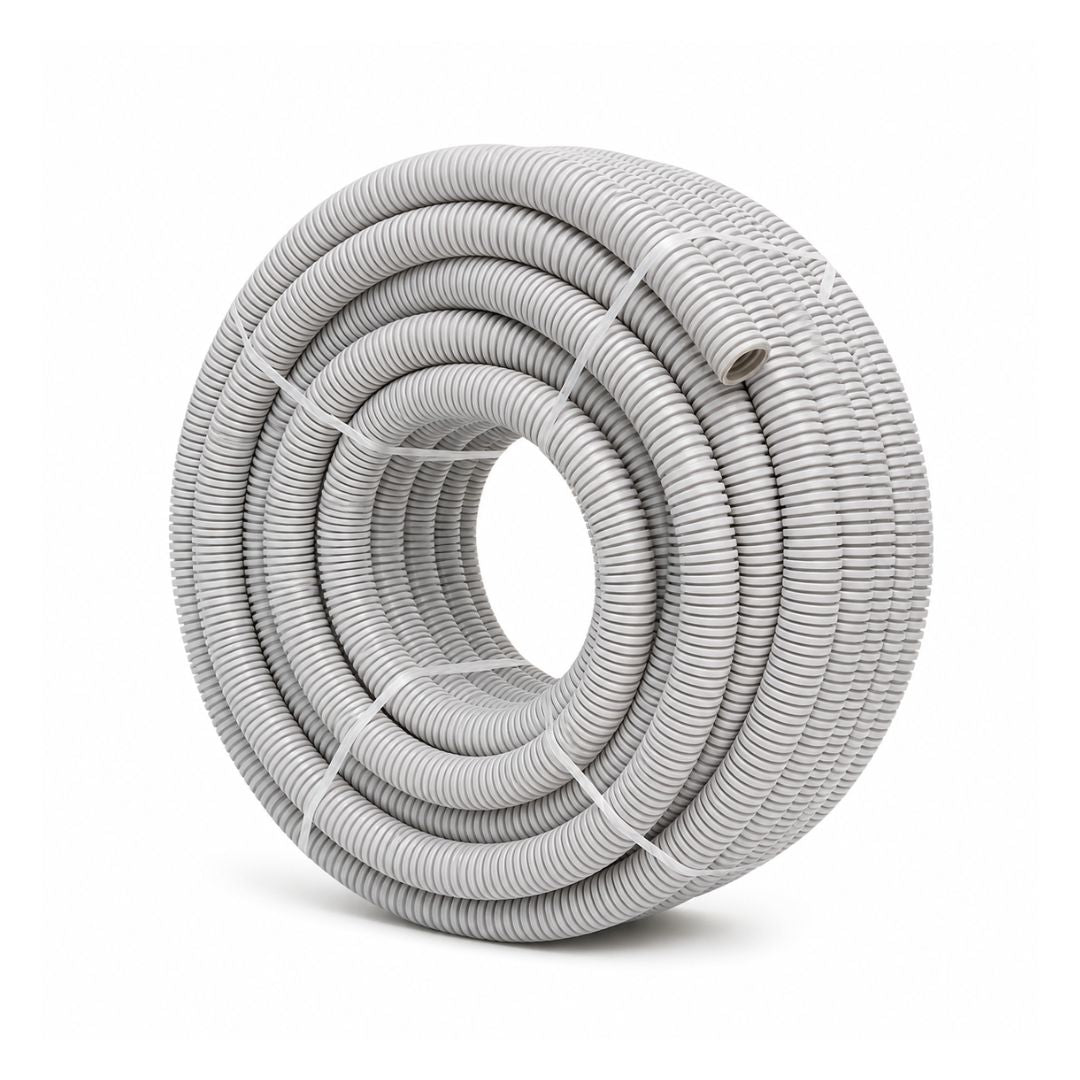 25mm Grey Corrugated Conduit 25-Meter Roll