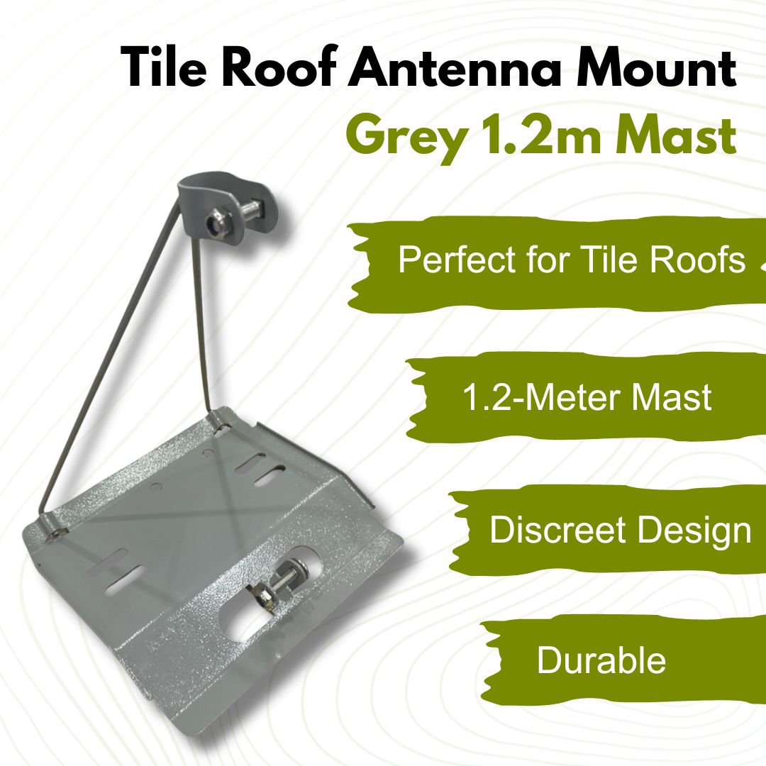 Tile Roof Antenna Mount Grey 1.2m Mast