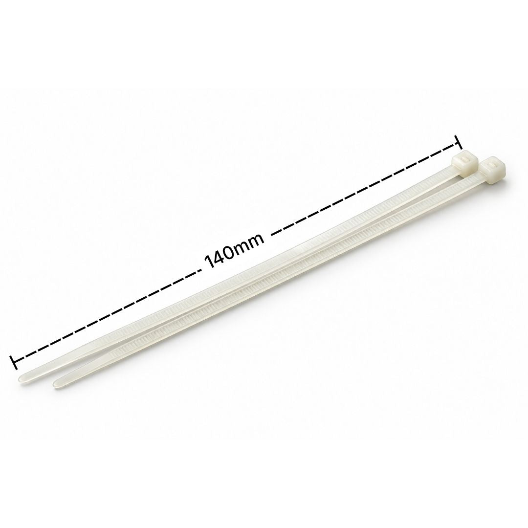 3.6mm X 140mm Cable Ties, Bags Of 100 Pieces - WHITE