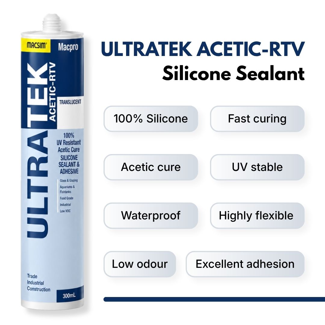 ULTRATEK ACETIC-RTV Silicone Sealant 300ml-CLEAR