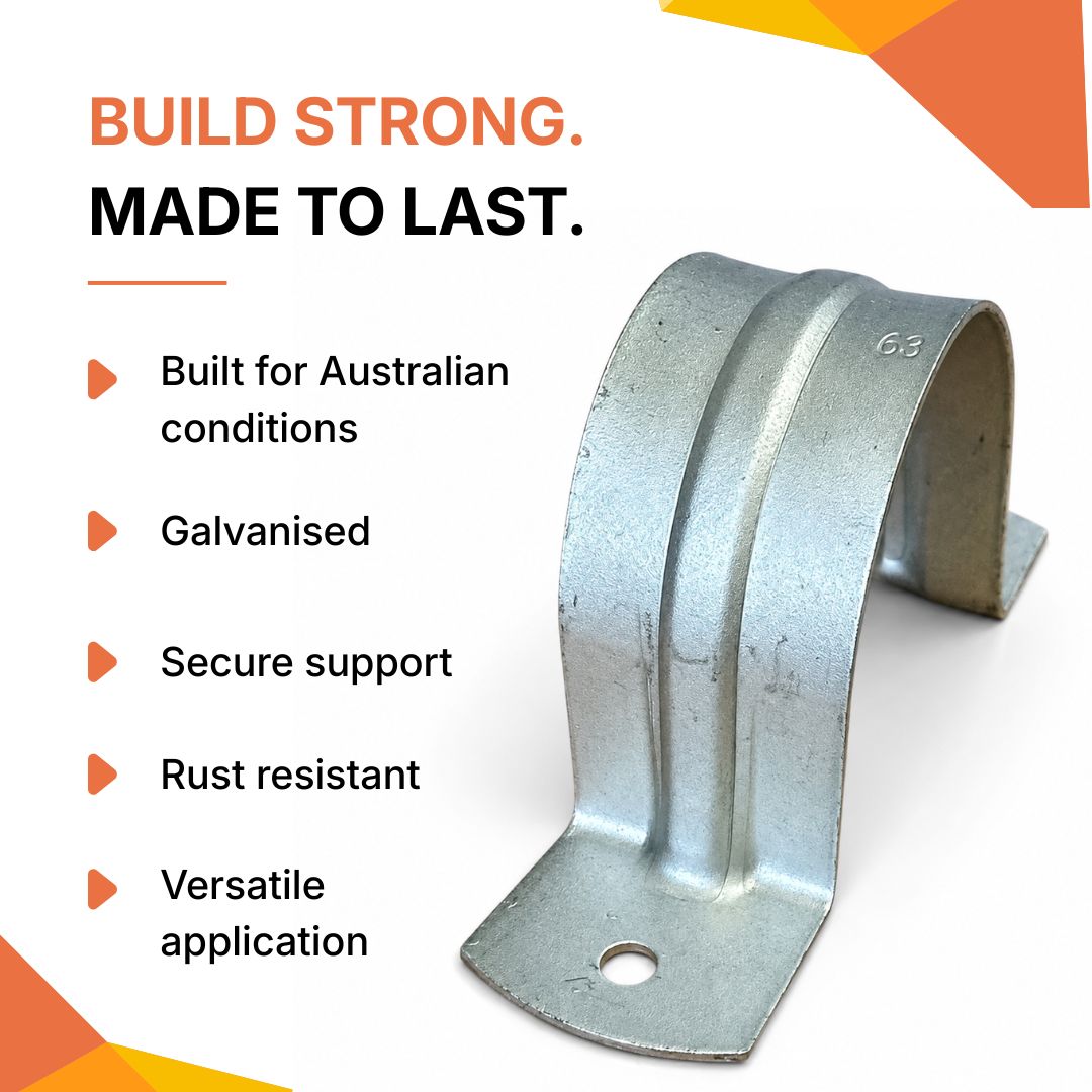 HOT DIP Galvanised Full Saddles 63MM for NBN P50 Conduits x 1 Pc
