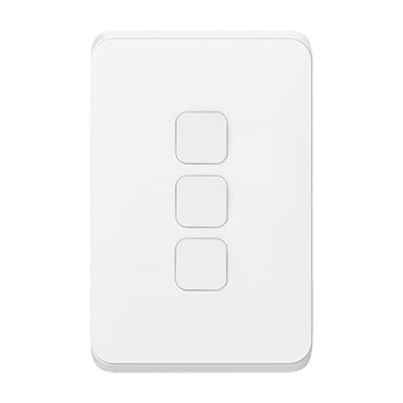 Clipsal Iconic Gridplate and Skin - 3 Gang - Vertical/Horizontal-3043VH-VW