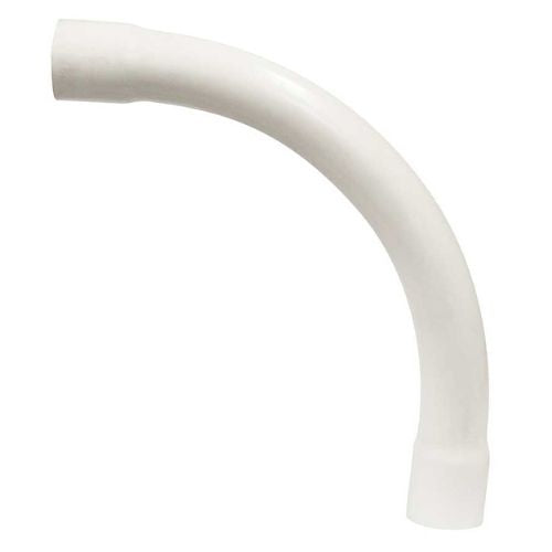 Communication PVC White Conduit Bend Sweep Telstra/NBN 50mm X 90 Deg X 305mm Radius