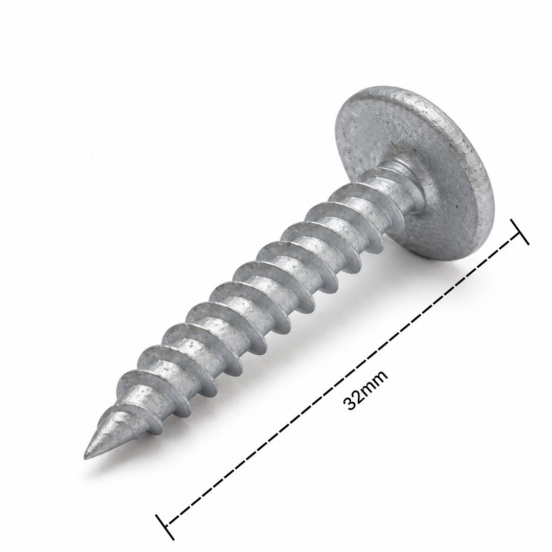8g x 32mm Button Head Galvanised Needle Point Screws 200pcs JAR