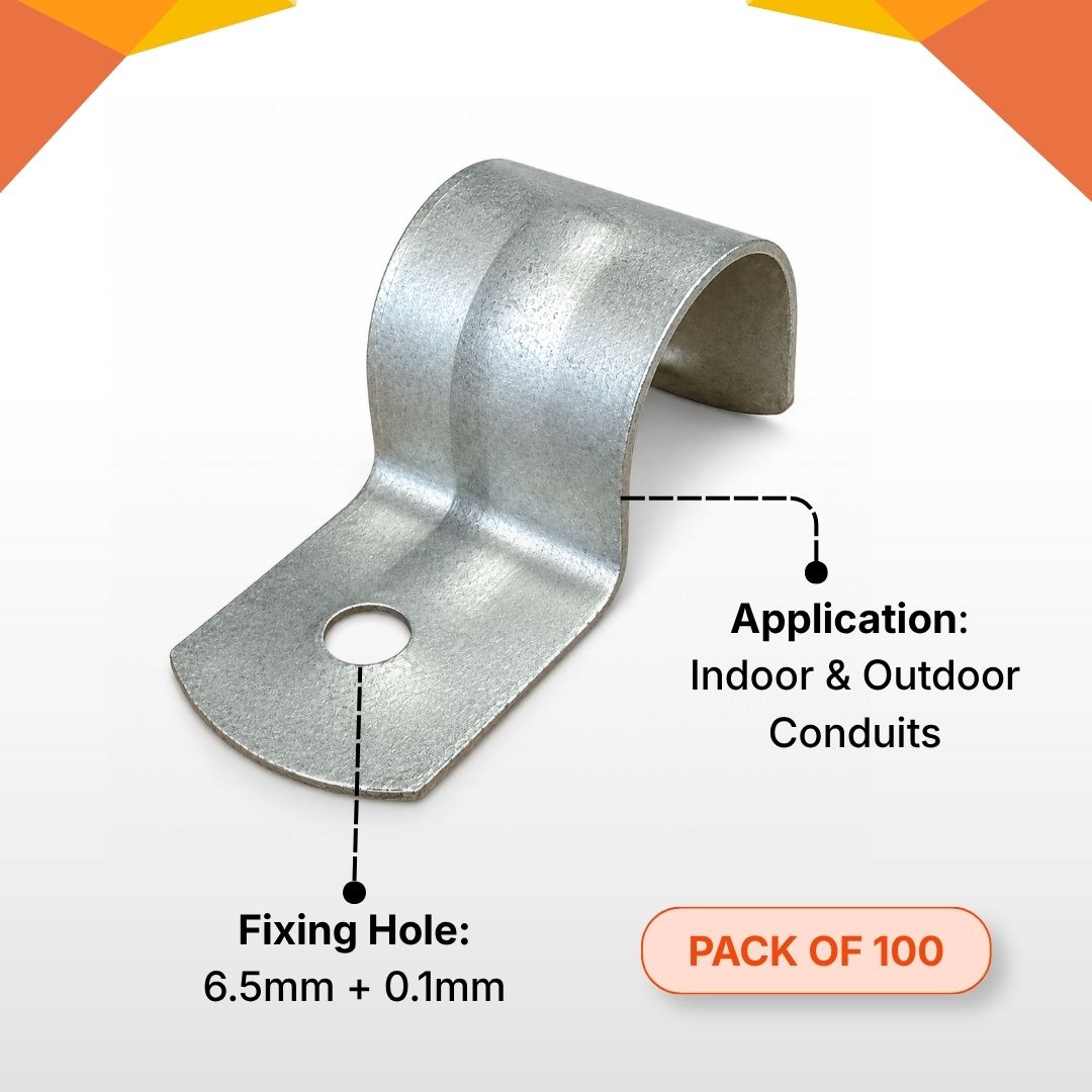CONDUIT HOT DIP GALVANISED SADDLE-HALF 20MM 100PCS