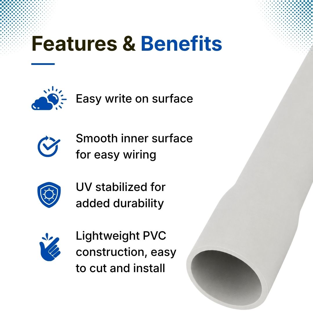 20mm Telstra/NBN White UPVC Rigid Conduit Medium Duty