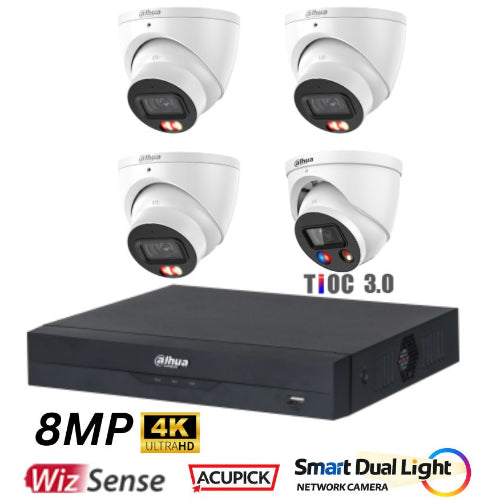 Dahua 8MP Special 1 CCTV Kit with TIOC - 4 Cameras + 4 Channel NVR