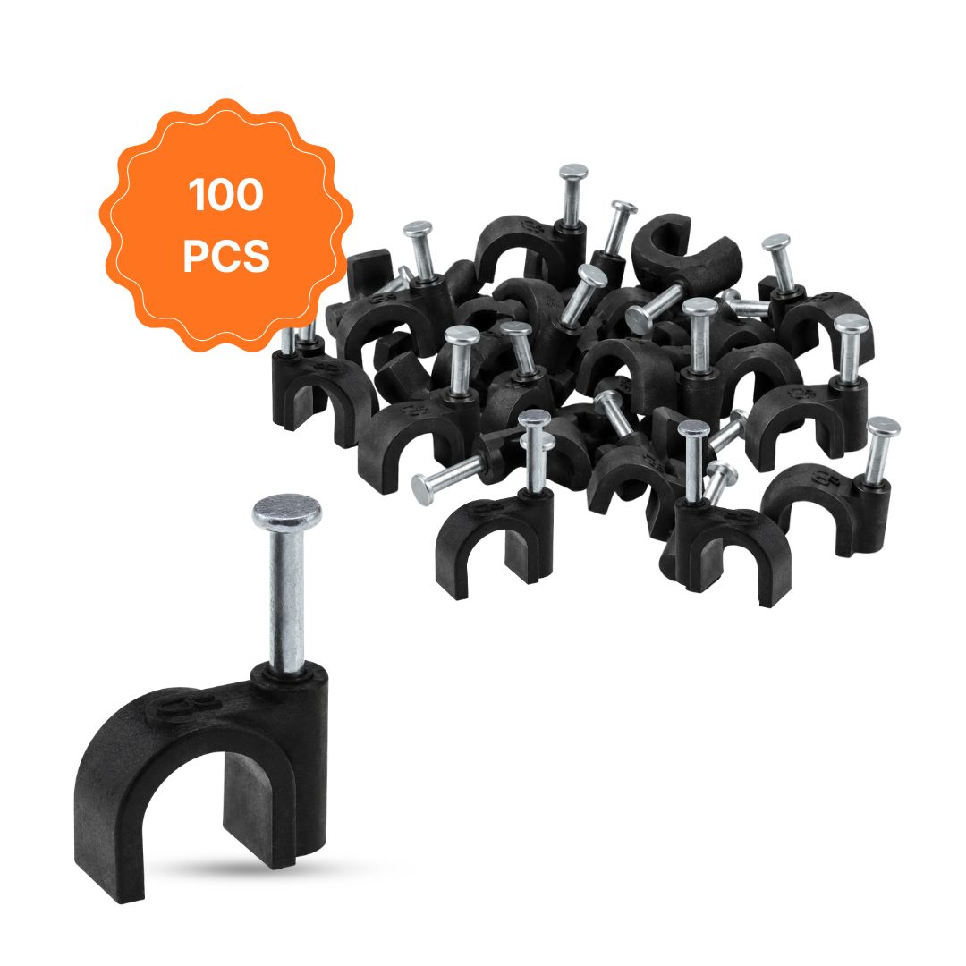 Cable Clips 8mm BLACK - 100pcs