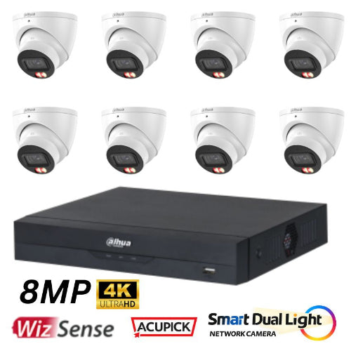 Dahua 8MP Smart Dual Light CCTV Kit - 8 Cameras + 8 Channel NVR