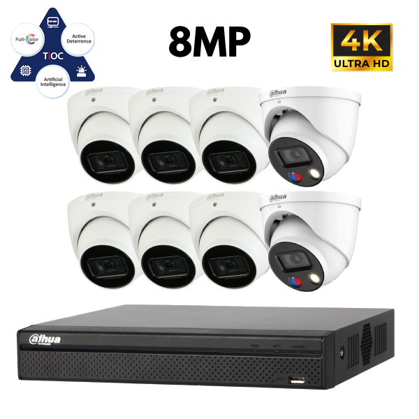 Dahua 8MP Special 3 CCTV Kit with TIOC - 8 Cameras + 8 Channel NVR