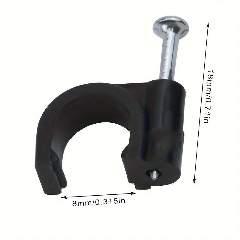Cable Clips 8MM BLACK - 200pcs