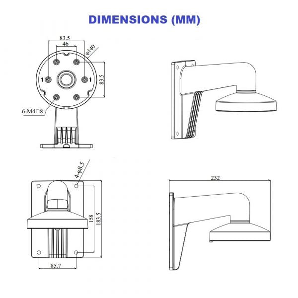 Hikvision Wall Mount Bracket  DS-1273ZJ-140