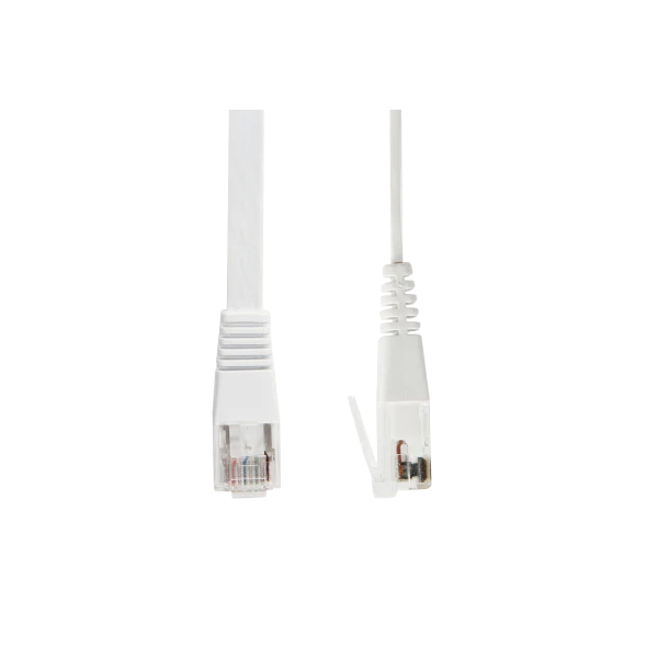 CAT6 RJ45 Ethernet Flat Ribbon Style Patch Cable  1m - White