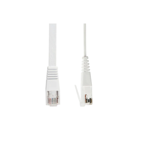 CAT6 RJ45 Ethernet Flat Ribbon Style Patch Cable  2m - White
